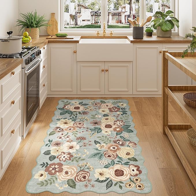 DUKINO 3x5 Area Rugs, Non Slip Floral Washable Rug - Image 5