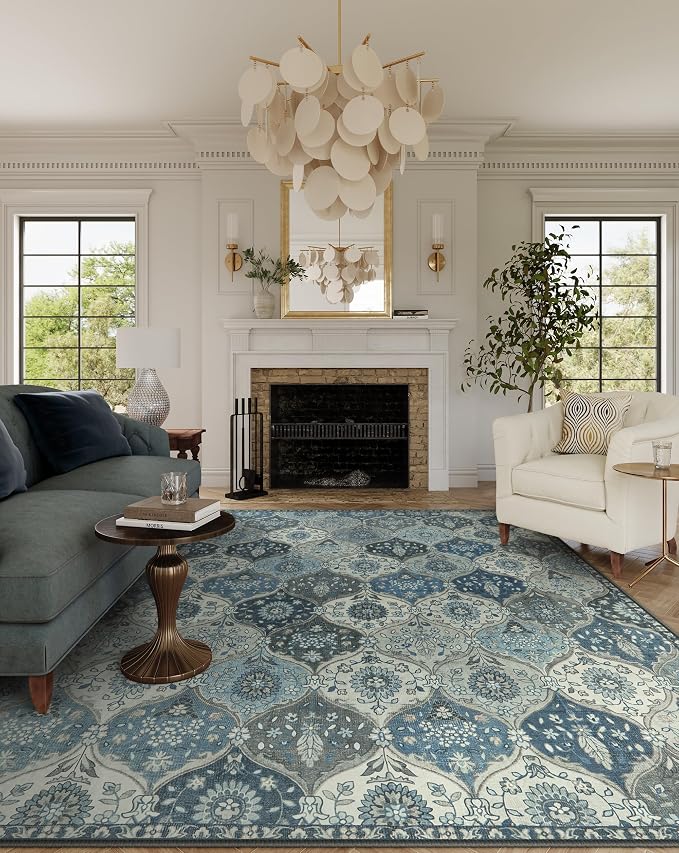 Lahome Moroccan Washable Rugs 9x12, Soft 9x12 Area Rug by Lahome