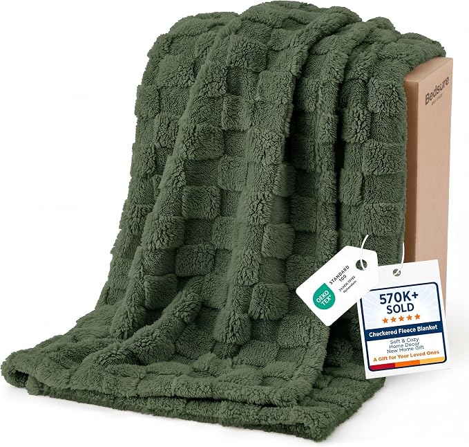 Bedsure GentleSoft Olive Green Spring Throw Blanket by Unknown
