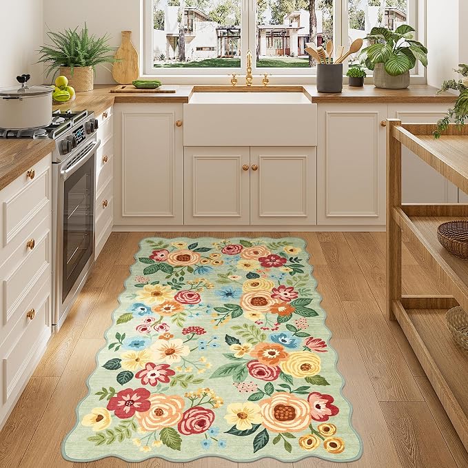 DUKINO 3x5 Area Rugs, Non Slip Floral Washable Rug - Image 5