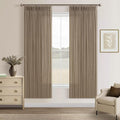 Pinch Pleated Linen Light Filtering Taupe Latte Curtains 72 Inches Length | 72 by Twodrapes