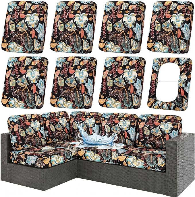Waterproof Outdoor Cushion Covers, Stretch Patio Slipcovers | UV Resistant by hyha