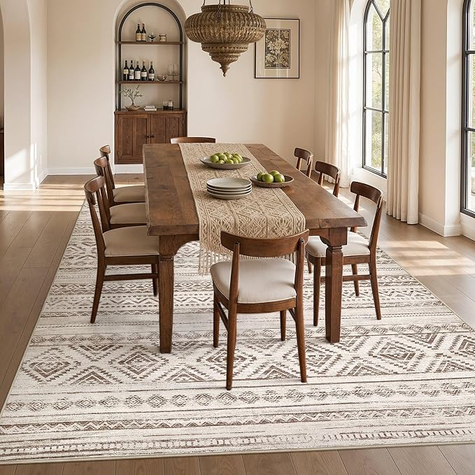 cotiled Boho 5x7 Area Rugs for Living Room: Soft Moroccan Washable Rug | Solve - Image 6