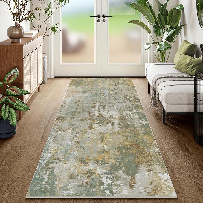 Green Rug Runners for Hallways Kitchen Non Slip Washable 2x6 Entryway Runner by Acapet