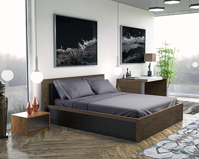 DREAMCARE King Size Sheets Set – 6 pcs Cooling Bed Sheets – up to 21” Deep Pocket King Sheet Set - 2500 Supreme Collection – Extra Soft 100% Brushed Microfiber Hotel Luxury with Side Pocket - Gray