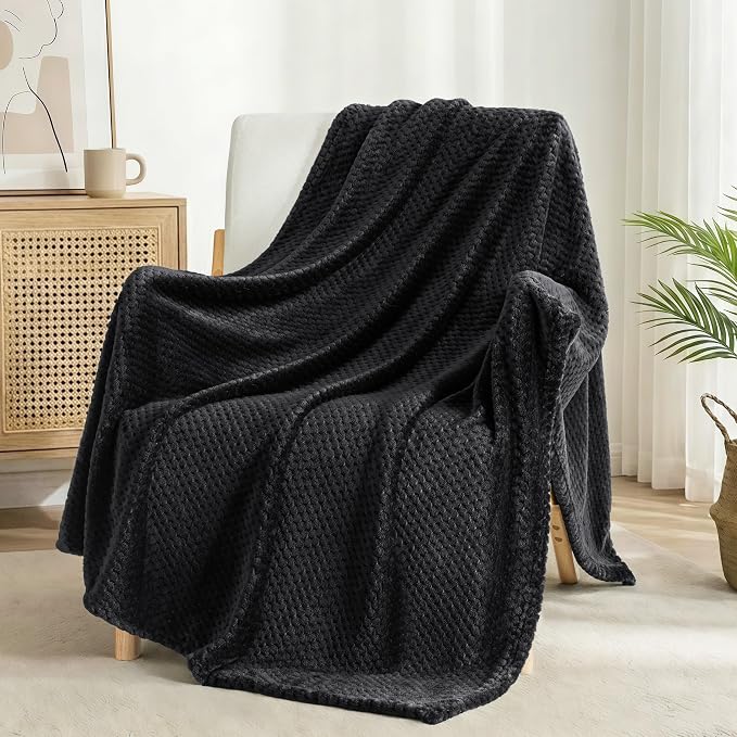 Exclusivo Mezcla Soft Waffle Fleece Bed Blanket King Size, Cozy Flannel - Image 4