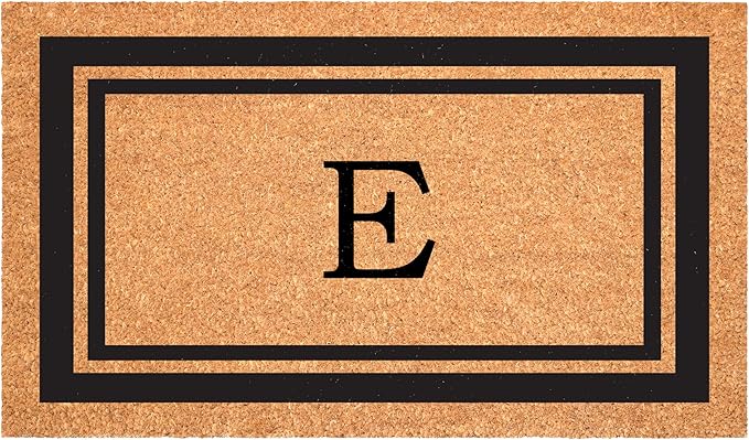 Calloway Mills 152961830E Black Border 18" x 30" Monogram Doormat by Callowaymills