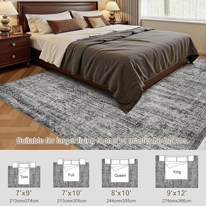 UERMEI 9x12 Area Rug Living Room Rugs - Image 3