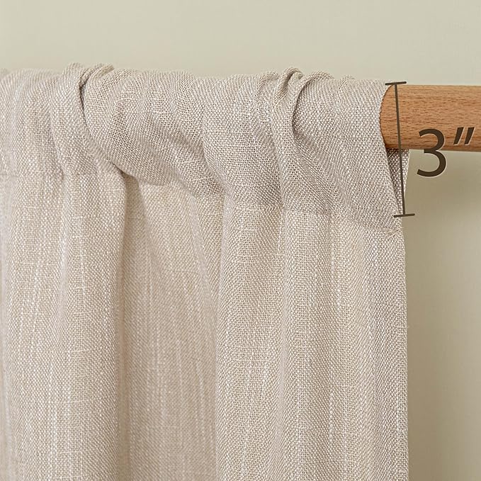 MYSKY HOME 30 Inch Length Oatmeal Tiers Curtains - Image 5