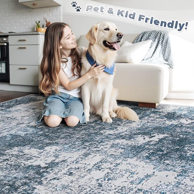 pmtsns Area Rugs 8x10 for Living Room: Washable Rug Modern Abstract Neutral - Image 5