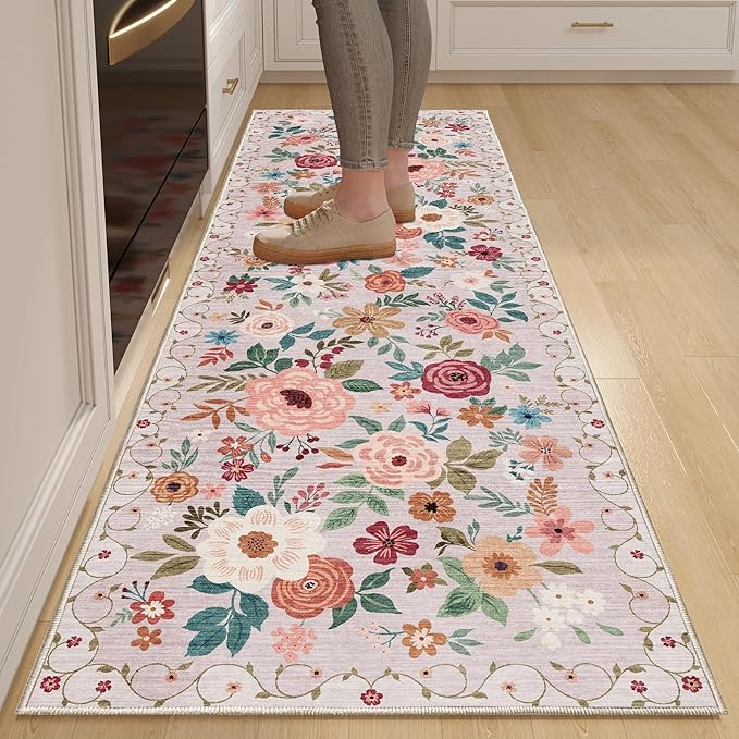 DUKINO 2.6x8 Runner Rug, Washable Runner Rug by DUKINO