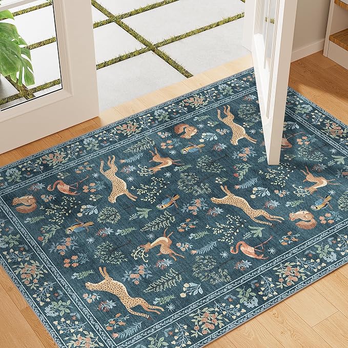 DUKINO 2x3 Entryway Rug, Washable Door Mat Animal Rug by DUKINO