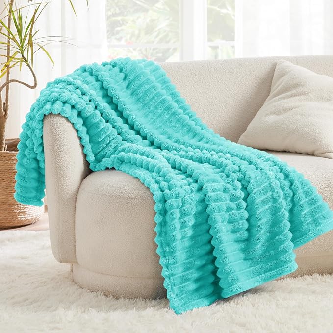 Bedsure Soft Throw Blanket for Couch Decor Gifts Blue Fog 50"x60" | Birthday - Image 3