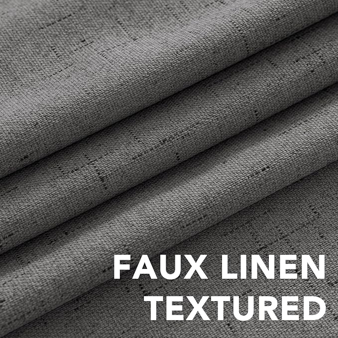H.VERSAILTEX Linen Blackout Curtains 84 Inches Long 100% Absolutely Blackout - Image 4