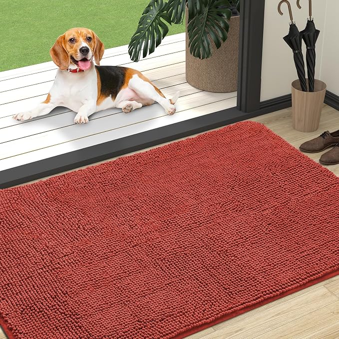 OLANLY Dog Door Mat for Muddy Paws 47x32, Super Absorbent Chenille Mud Mat | by OLANLY