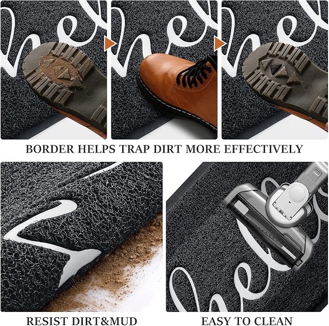 Door Mat Welcome Mat Floor Mat for Entryway, High Traffic Areas | Low Profile - Image 5
