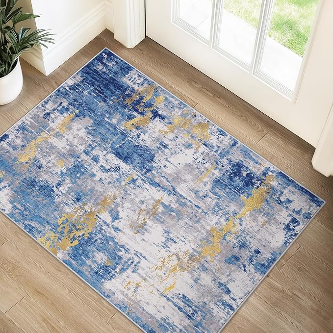 RELEANY Washable 2'x3' Abstract Area Rug by RELEANY