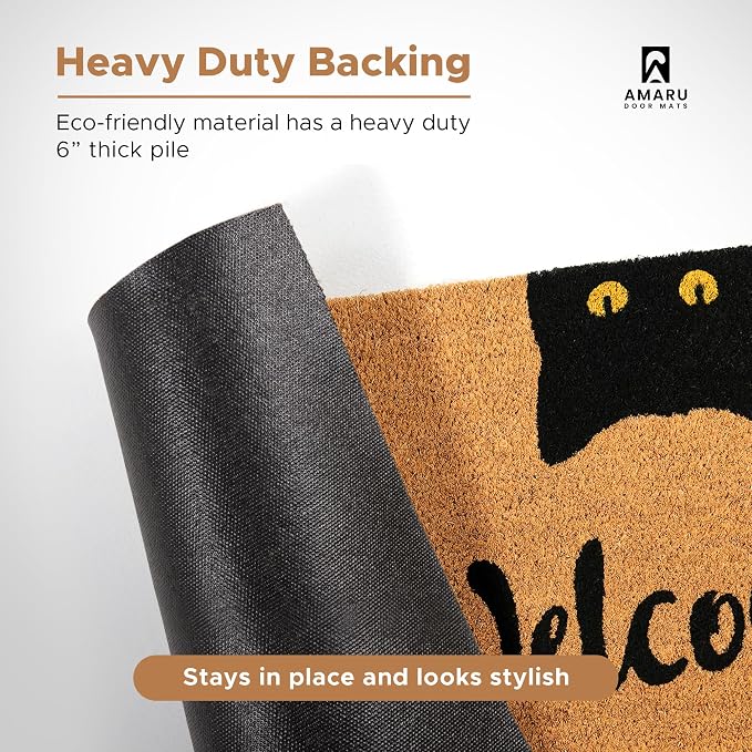 Coir Welcome Mat, Welcome Cats, 17 x 29 in | 100% Natural Coir, Anti-Shedding - Image 6