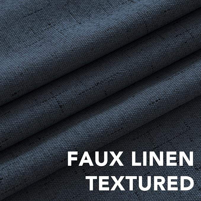 H.VERSAILTEX Blackout Curtains Linen Curtains 120 inches Long 100% Black Out - Image 4