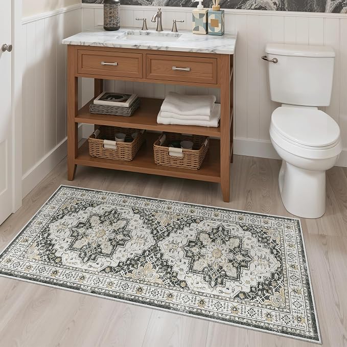 Madane Washable Area Rug 2x4, Small Entryway Rugs Non-Slip, Low-Pile Floor - Image 4