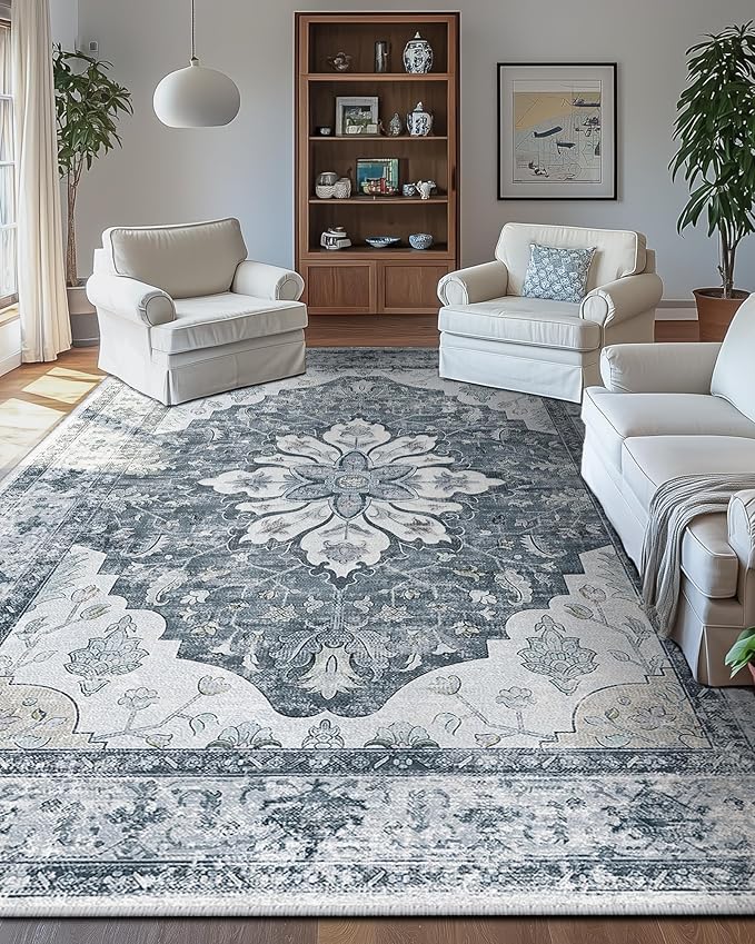 RELEANY Washable Area Rug, Large 10'x14', Water Repellent, Pet Friendly - Image 3