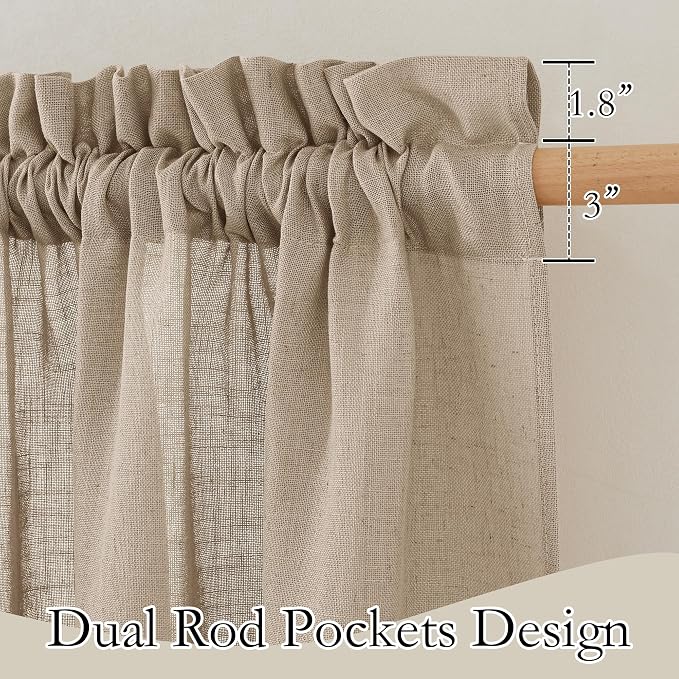 RYB HOME Sheer Curtains 102 inches, Extra Long Floor to Ceiling Curtains | Half - Image 2