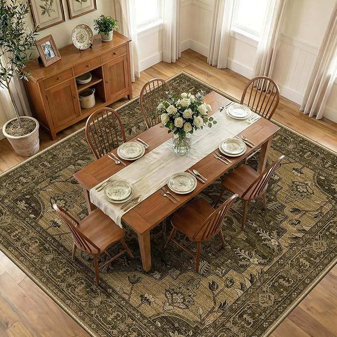 RELEANY Washable Area Rug, Square 10'x10', Water Repellent, Pet Friendly by RELEANY