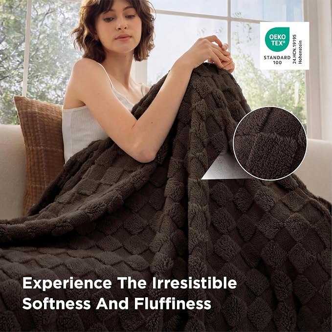 Bedsure GentleSoft Chocolate Throw Blanket - Image 4