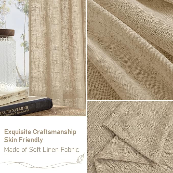 Brown Linen Curtains 72 inches Long - Image 6
