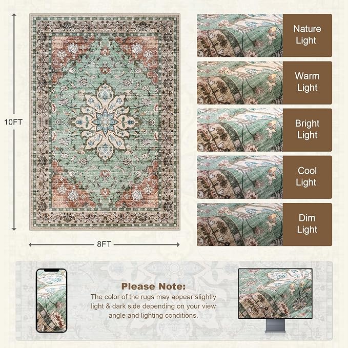 8x10 Area Rugs Living Room: Washable Rug - Image 2