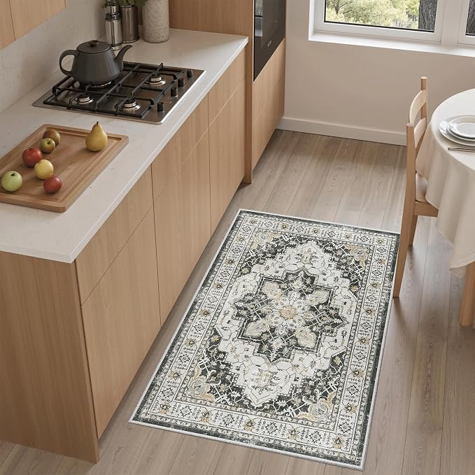 Madane Washable Area Rug 2x3 Small Entryway Rugs Non-Slip, Low Pile Floor Carpet - Image 2