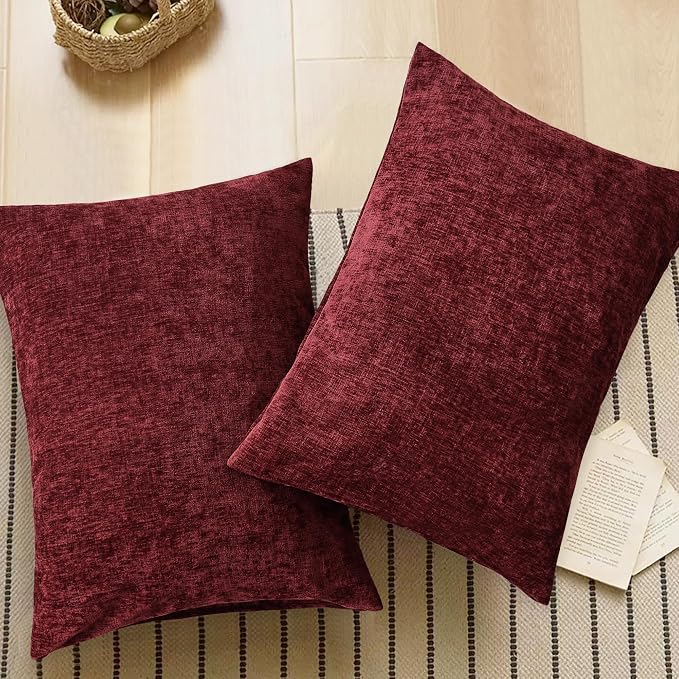 CaliTime Decorative Standard Throw Pillow Covers 26 X 20 Inches Burgundy | Pack - Image 5