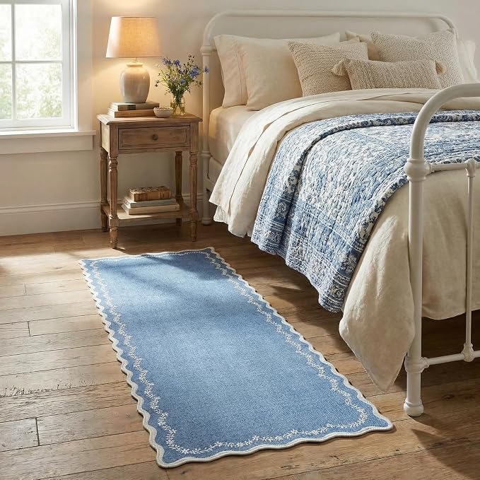 GarveeHome 2x6 Scalloped Washable Runner Rug Non Slip Hallway Kitchen Rug | - Image 3