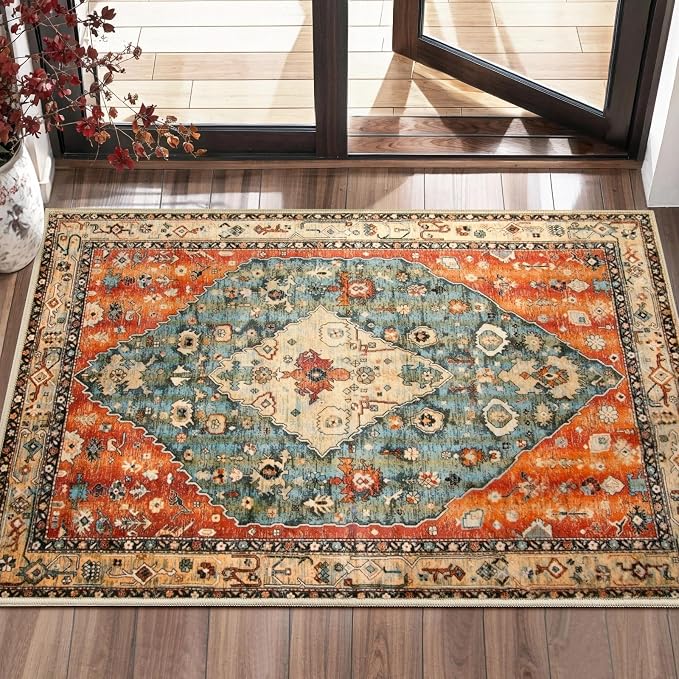 SERISSA 2x3 Washable Non Slip Boho Small Area Rug by SERISSAHomeDecorCollection