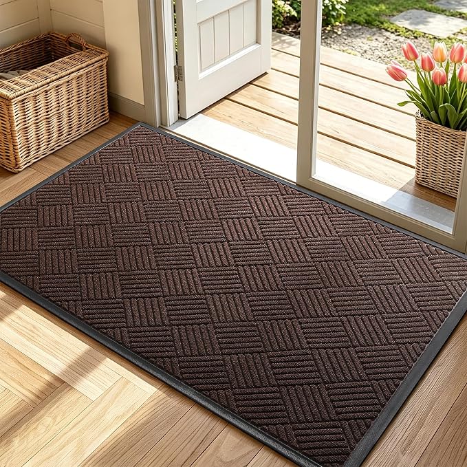 Front Door Mat, Heavy Duty Waterproof Doormat 47.5"x35.5", Stain Fade Resistant by WELDUN%E2%80%94IdealChoiceforHome