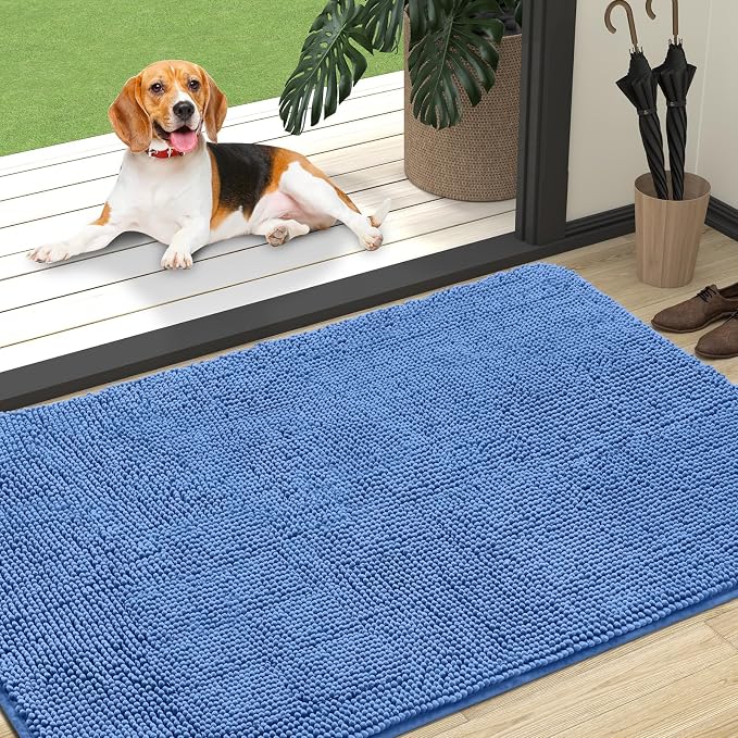 OLANLY Dog Door Mat for Muddy Paws 47x32, Super Absorbent Chenille Mud Mat | by OLANLY