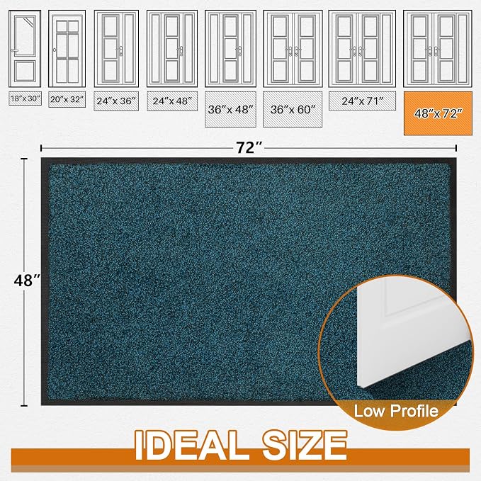 Super Absorbent Front Door Mat, Non-Slip Washable Indoor Doormats, Low Profile - Image 3