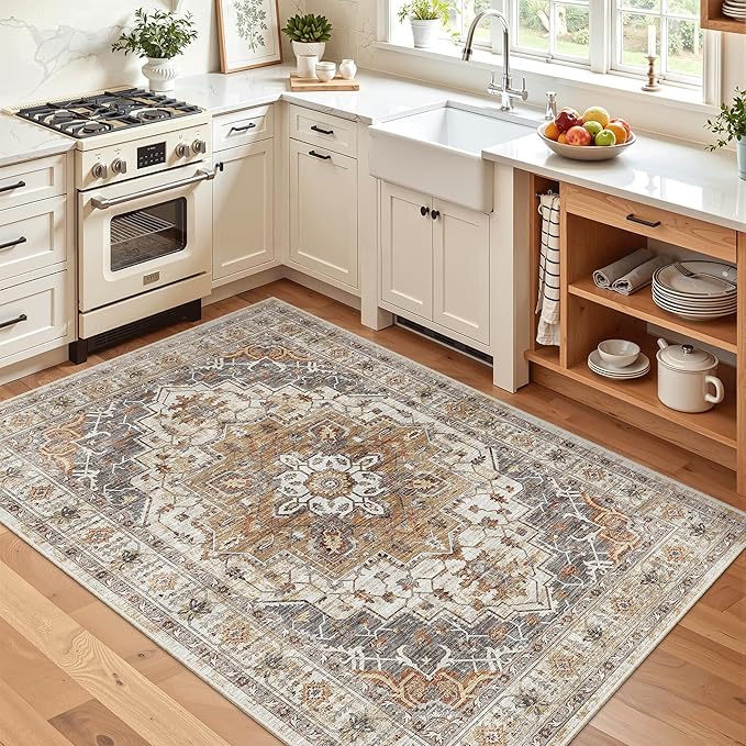Madane Area Rug 4x6 Washable Rugs Vintage by Madane