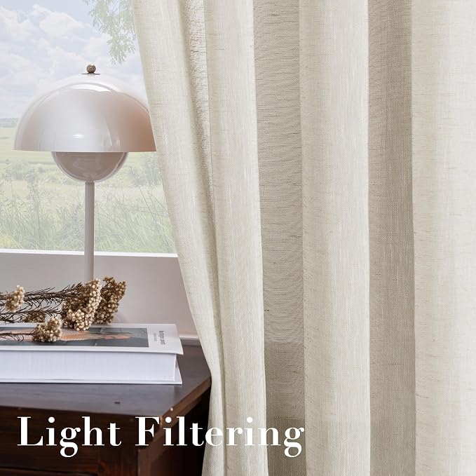 H.VERSAILTEX Linen Curtains 90 inches Long Linen Curtains/Natural Linen Blended - Image 5
