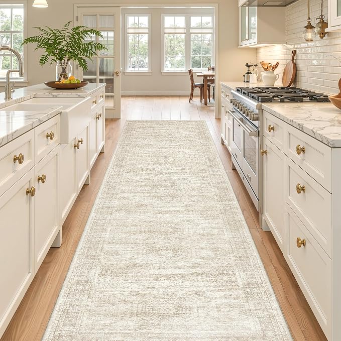 2'6 x 12' Runner Rug Non Slip, Washable Kitchen Rugs, Living Room, Long Rug - Image 3