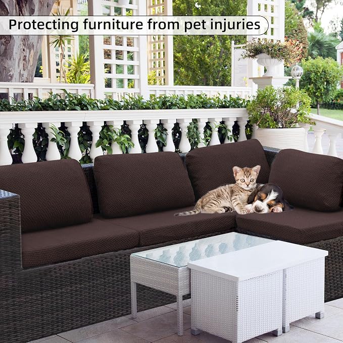 8PCS Patio Cushion Covers.Patio Furniture Couch SeatSlipcovers | Washable - Image 6