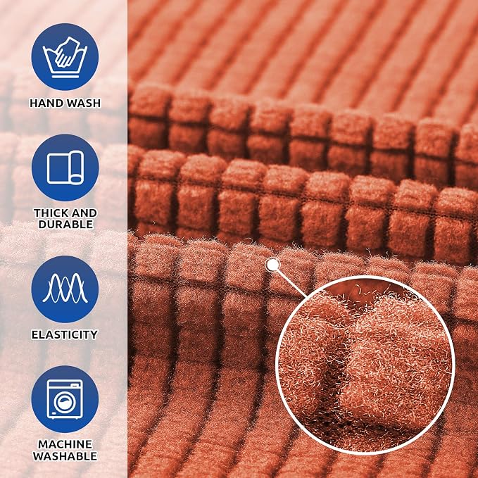 Stretch Oversized Couch Covers for Sofa Slipcover, Pureed Pumpkin | 1-Piece - Image 3