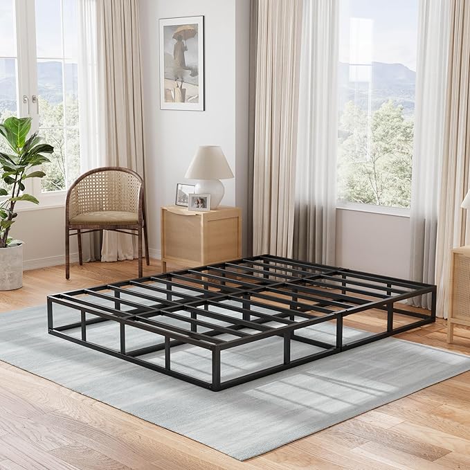 Full Box Spring 9 Inch High Profile Strong Metal Frame Mattress Foundation, Quiet Noise-Free,Easy Assembly, 3000lbs Max Weight Capacity