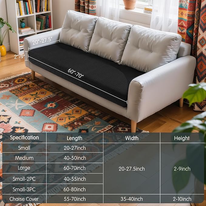 Hokway Couch Cushion Covers Stretch Cushion Covers Sofa Seat Cushion Slipcover - Image 3