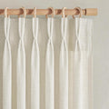 Pinch Pleated Linen Curtains 84 Inch Length 2 Panels Set by PleatedDrapes