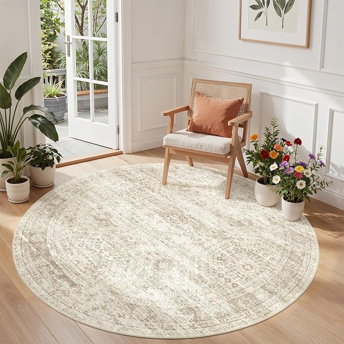 Round Rug 5ft, Circle Rug for Dining Room Table, Dining Room, Nursery Room - Image 5