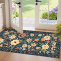 DUKINO 2x4 Entryway Rug, Floral Washable Kitchen Rugs Non Slip, Soft Indoor by DUKINO