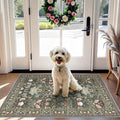 Washable 2x3 Entryway Area Rugs: Vintage Soft Floral Thin Doormat by HYHAOYUNLAI