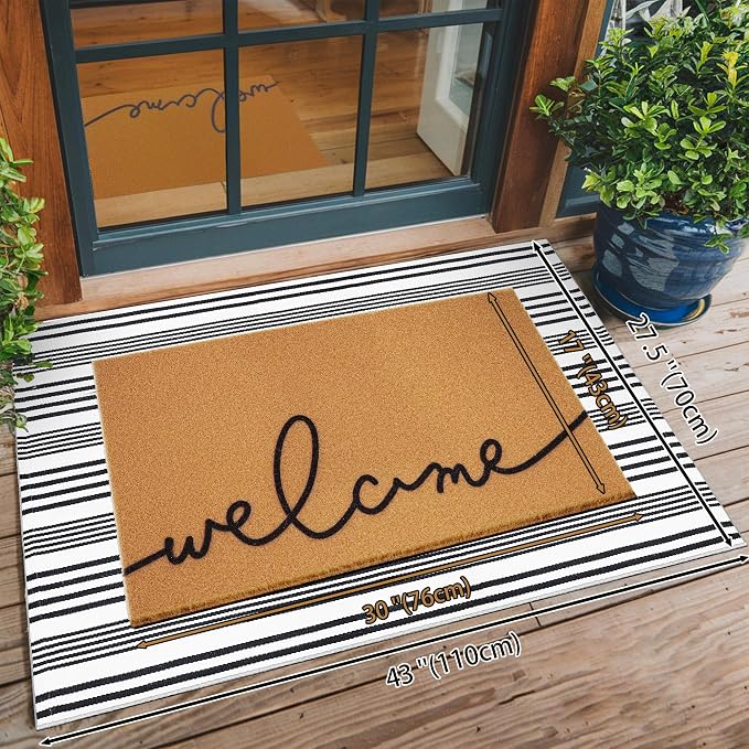 2 Pcs Summer Door Mat, Coco Coir Welcome Doormat - Image 2