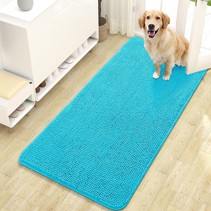 OLANLY Dog Door Mat for Muddy Paws 47x24, Super Absorbent Chenille Mud Mat | by OLANLY